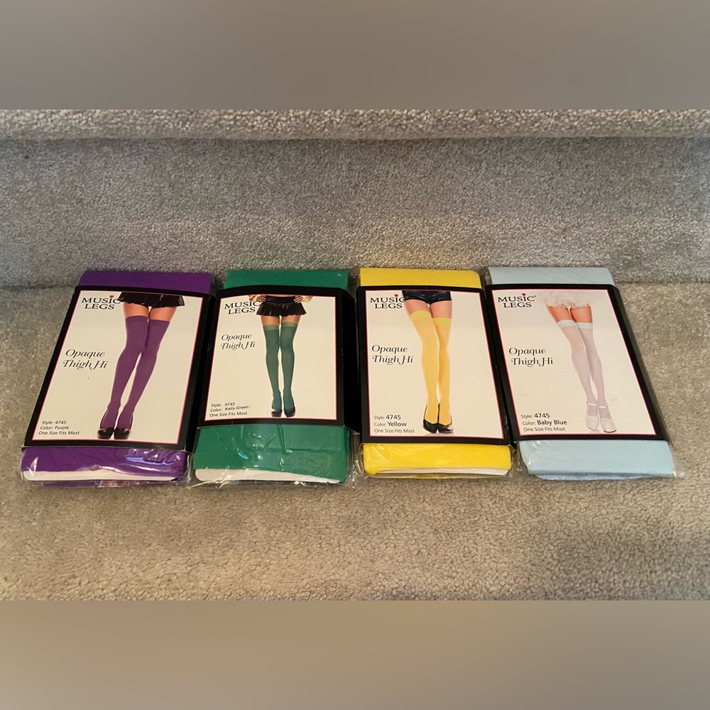 Music Legs Opaque Thigh Highs Set of 4